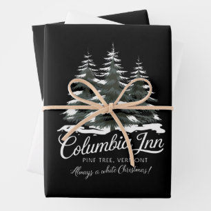 Columbia Inn Pine Tree Vermont A White Christmas Wrapping Paper Sheets
