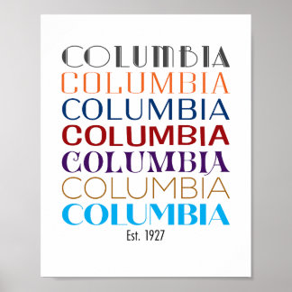 Columbia Logo, Decades (Matte Print) Poster