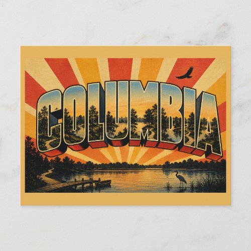 Columbia Maryland Lakes Woodlands Trails Art Postcard
