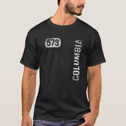 Columbia Missouri 573 Area Code Vintage Retro   T_Shirt