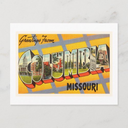 Columbia Missouri MO Old Vintage Travel Souvenir Postcard