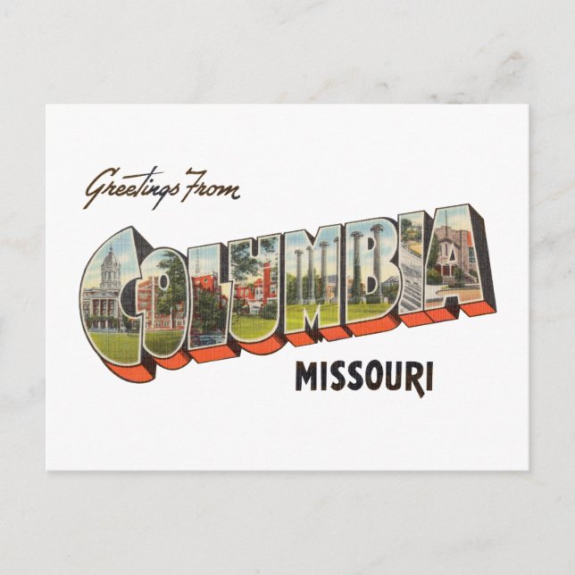 Columbia Missouri Postcard (Front)