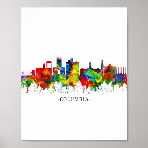 Columbia Missouri Skyline Poster