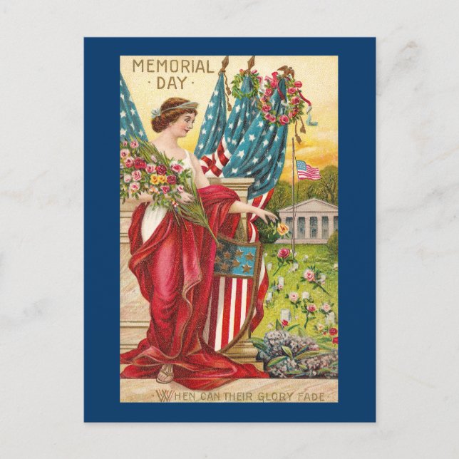 Columbia Observes Memorial Day Vintage Postcard (Front)
