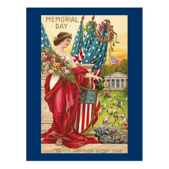 Columbia Observes Memorial Day Vintage Postcard