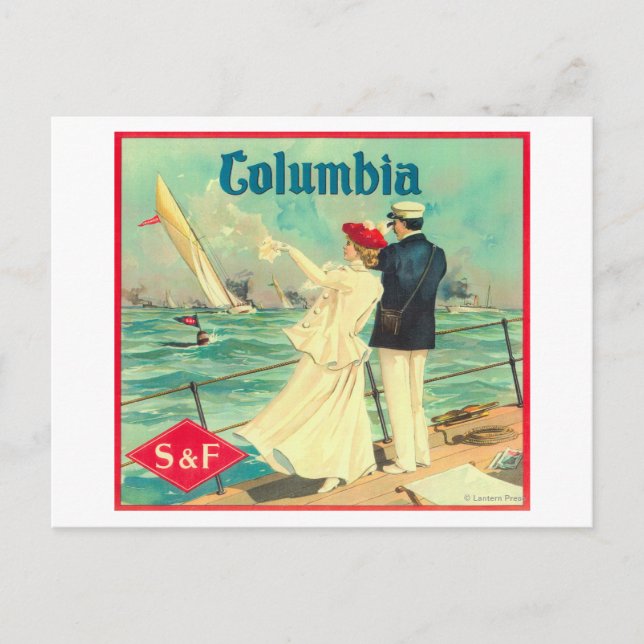 Columbia Orange Label Postcard (Front)