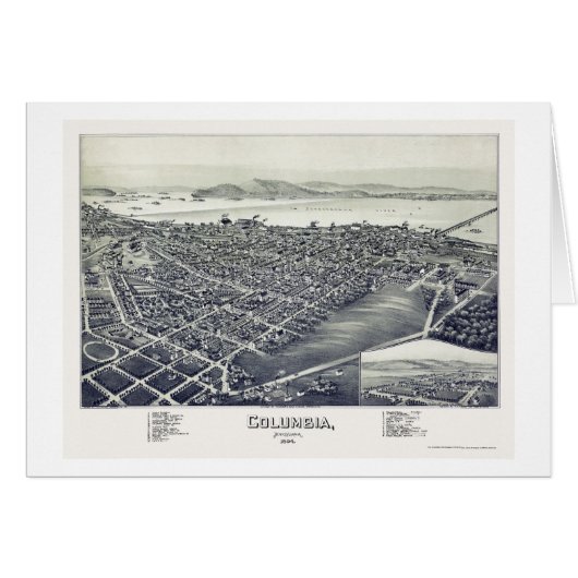 Columbia, PA Panoramic Map - 1894 Cards (Front Horizontal)