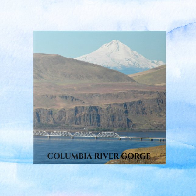 Columbia River Gorge and Mount Hood Landscape Ceramic Tile (In Situ)