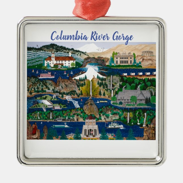 Columbia River Gorge Metal Ornament (Front)