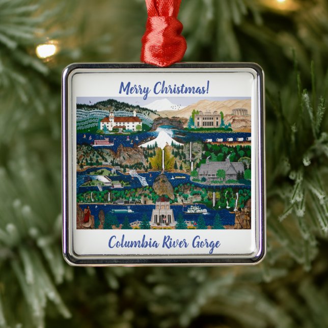 Columbia River Gorge Metal Ornament (Tree)