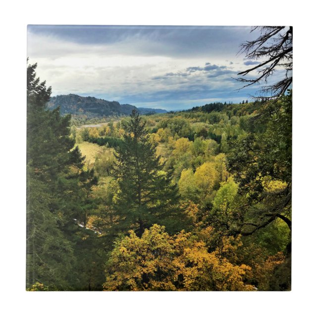 Columbia River Gorge, Oregon Ceramic Tile (Front)