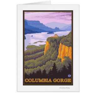 Columbia River Gorge Scene with Crown Point