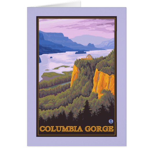 Columbia River Gorge Scene with Crown Point (Front)