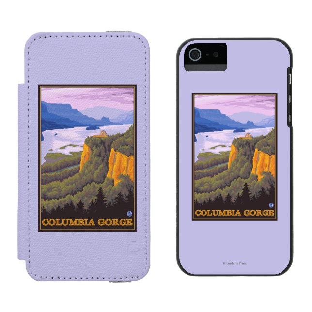 Columbia River Gorge Scene with Crown Point Incipio iPhone Wallet Case (Side by Side)