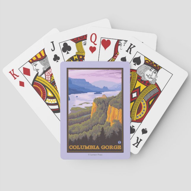 Columbia River Gorge Scene with Crown Point Poker Cards (Back)