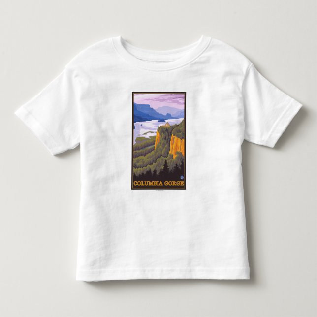 Columbia River Gorge Scene with Crown Point Toddler T-shirt (Front)