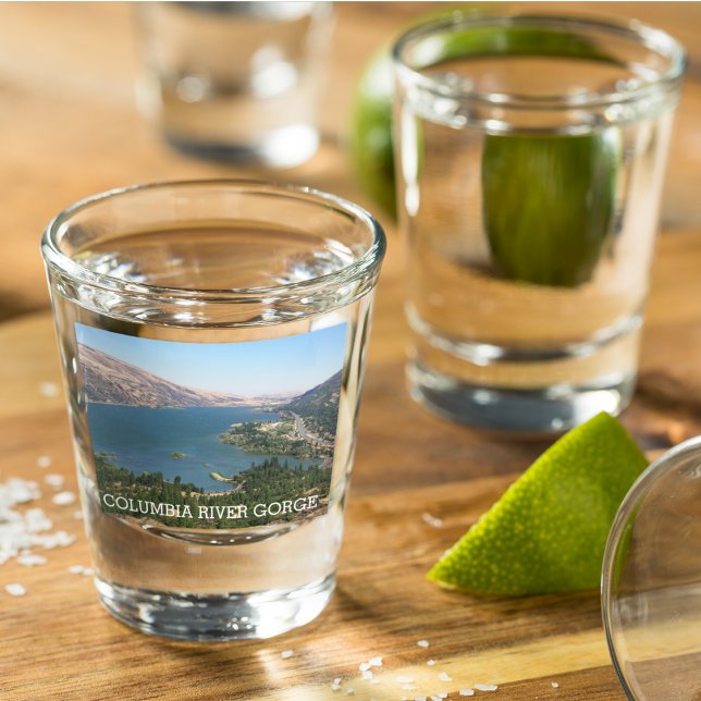Columbia River Gorge Travel Photo Shot Glass (In Situ)