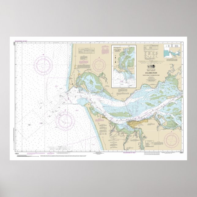 Columbia River Nautical Chart 18521 (Front)