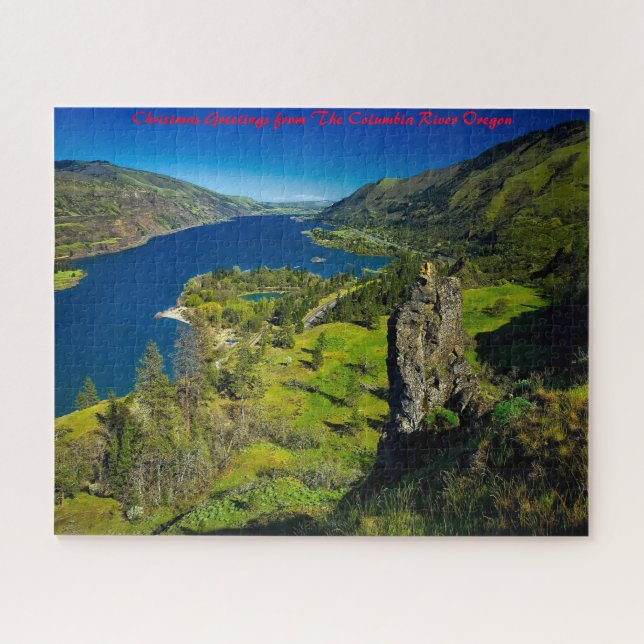 Columbia River Oregon. Christmas Greetings Jigsaw Puzzle (Horizontal)