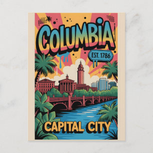 Columbia SC Graffiti Urban Travel Poster   Postcard