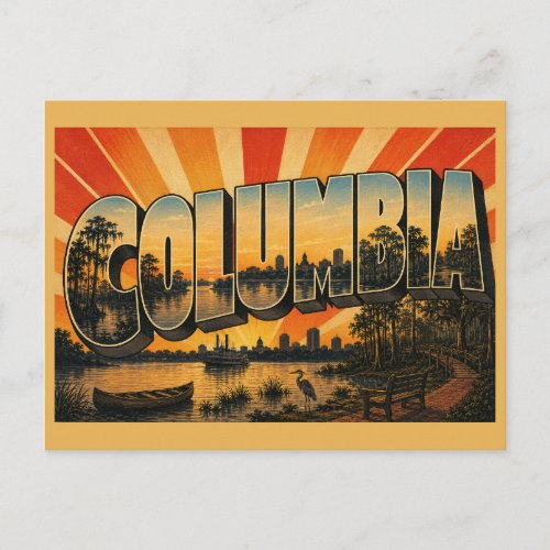 Columbia SC River Floodplain Forest Art Postcard