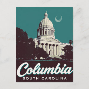 Columbia SC State House Dome Vintage Art Postcard