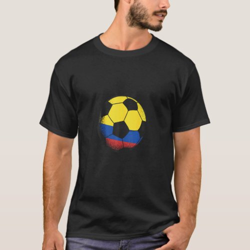 Columbia Soccer Ball Colombian Flag Sports Enthusi T_Shirt