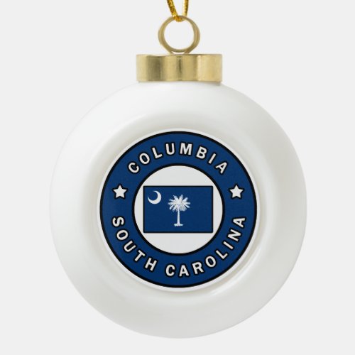 Columbia South Carolina Ceramic Ball Christmas Ornament