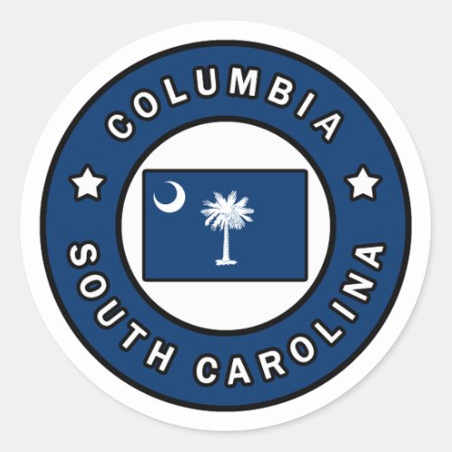 Columbia South Carolina Classic Round Sticker