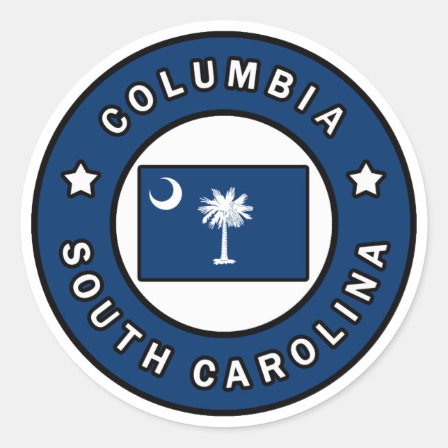 Columbia South Carolina Classic Round Sticker (Front)