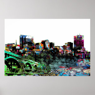 Columbia, South Carolina in graffiti Poster