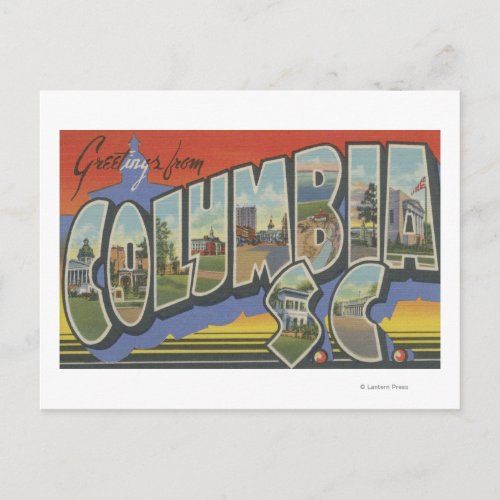 Columbia South Carolina _ Large Letter Scenes Postcard