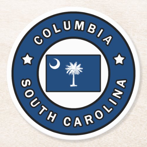 Columbia South Carolina Round Paper Coaster