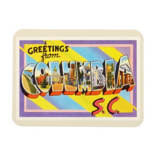 Columbia South Carolina SC Vintage Travel Postcard Magnet