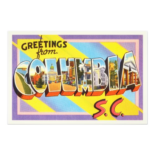 Columbia South Carolina SC Vintage Travel Postcard Photo Print