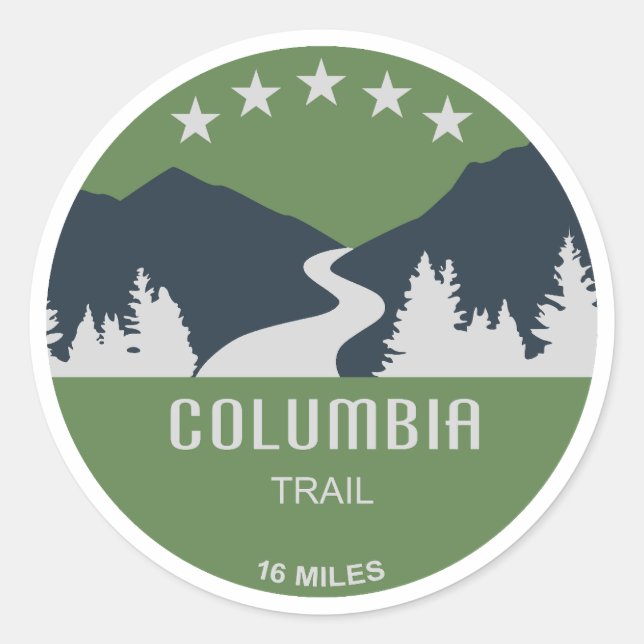 Columbia Trail New Jersey Classic Round Sticker (Front)