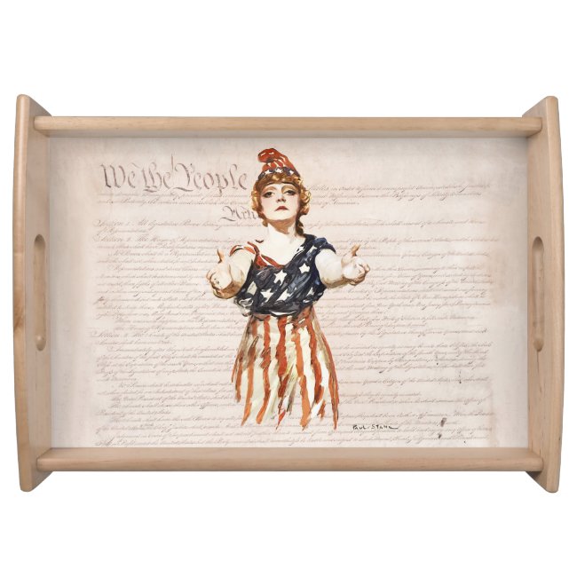 Columbia with Outstretched Arms w/Constitution