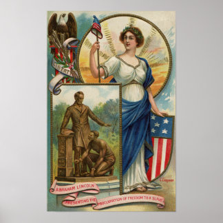 Columbia with Phrygian Cap, Shield & Eagle Poster