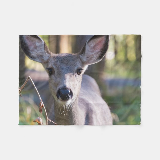 Columbian Black-tailed Doe | Washington State Fleece Blanket (Front (Horizontal))