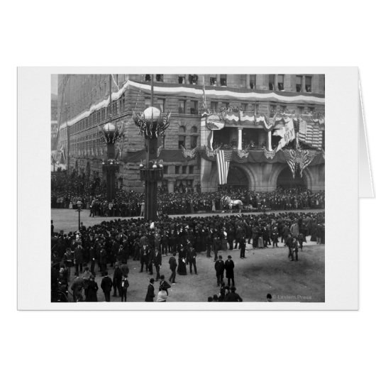 Columbian Parade Forming on Lake Front Chicago Cards (Front Horizontal)