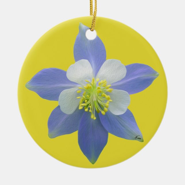 Columbine 2 ceramic ornament (Front)