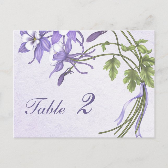 Columbine Bouquet Table Number (postcard) (Front)