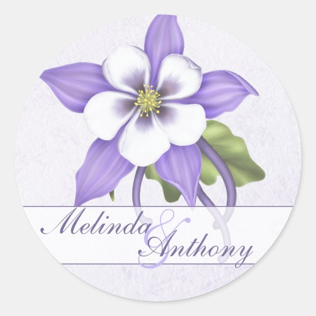 Columbine Bride Groom Envelope Sticker - Customize (Front)