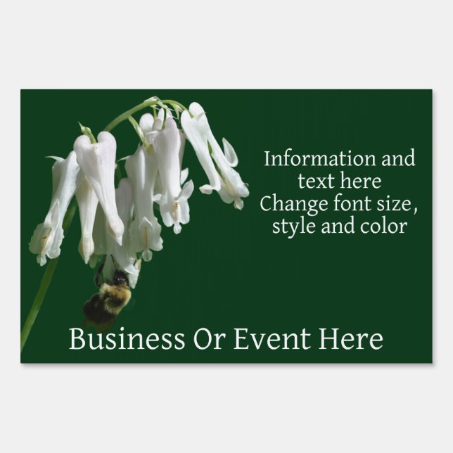 Columbine Flower And Bee Business Or Event Sign (Front)