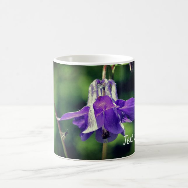 Columbine Flower And Bee Personalized  Coffee Mug (Center)