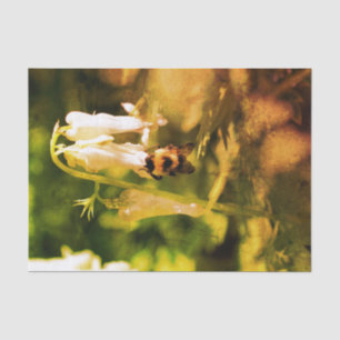 Columbine Flower And Bumble Bee Vintage Decoupage Tissue Paper