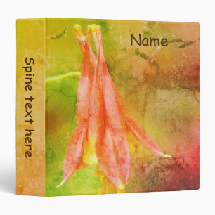 Columbine Flower Art Personalized 3 Ring Binder