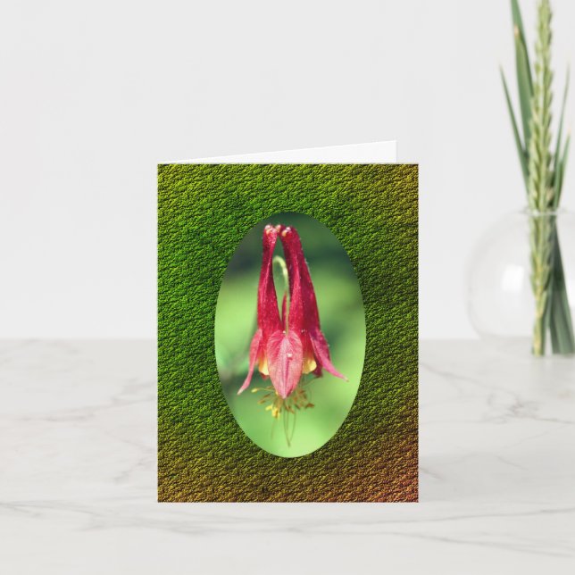 Columbine Flower Customizable Note Card (Front)