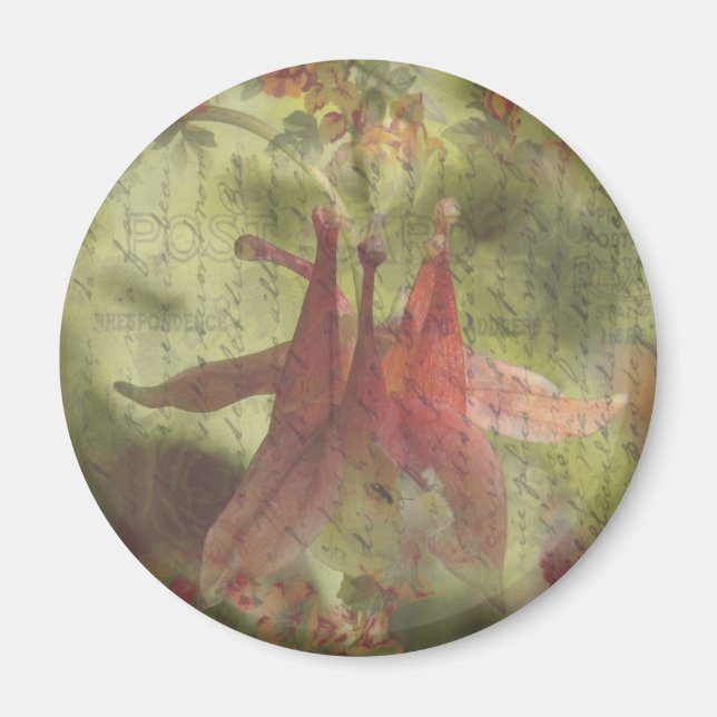 Columbine Flower Digital Art Magnet (Front)