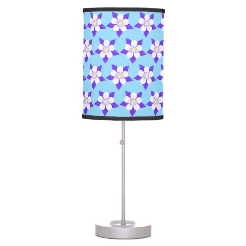 Columbine Flower Light Blue Table Lamp